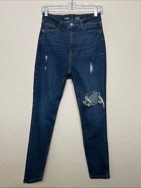 Old Navy Dark Denim Womens Size 6 Ripped High-Rise Rockstar Super Skinny Jeans
